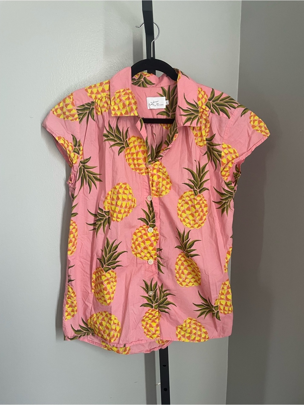 The Cat's Pajamas Pineapple Printed Sleep Shirt Size Large